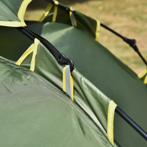 Camping Tent, 3 Person Family Tent, 1000mm Waterproof, with Sewn-in Groundsheet and Carry Bag, Dark Green - Image 4