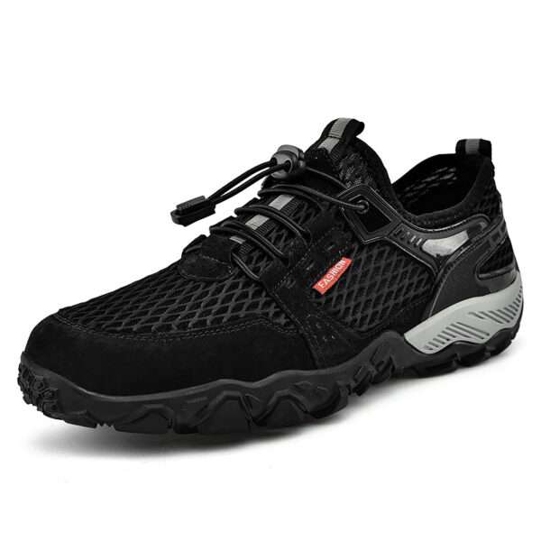 Men's Summer Leather Breathable Non-slip Soft-soled Mesh Surface Hiking Shoes for light to medium hiking - Image 6