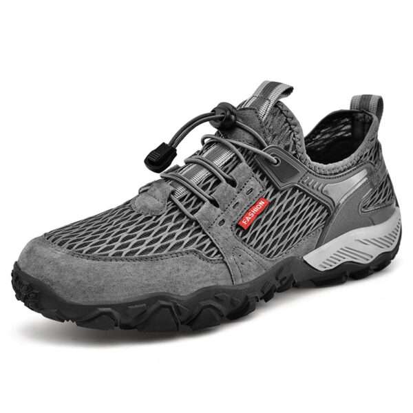 Men's Summer Leather Breathable Non-slip Soft-soled Mesh Surface Hiking Shoes for light to medium hiking - Image 9